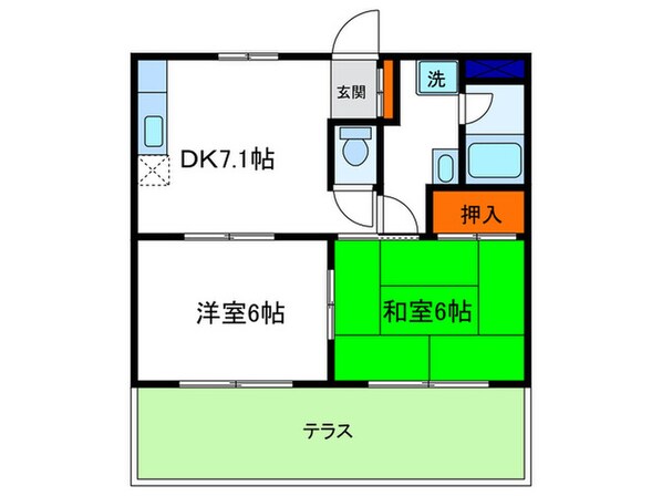 上阿達谷口マンションの物件間取画像